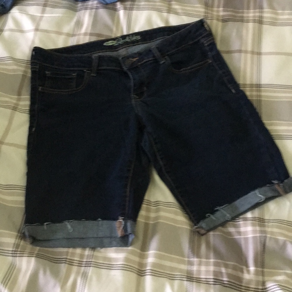 Stretch denim roll up shorts, Sz 12, Old Navy